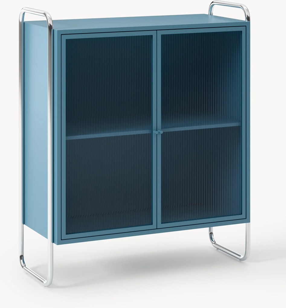 Vetrina in metallo con frontale in vetro Robyn