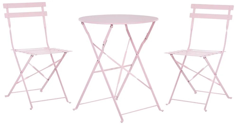 Set da balcone acciaio rosa pastello FIORI Beliani