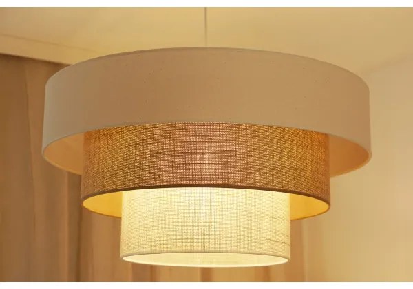 Brilagi - Lampadario a cavo DENVER LUNETA 1xE27/15W/230V Ø60 beige/marrone/crema