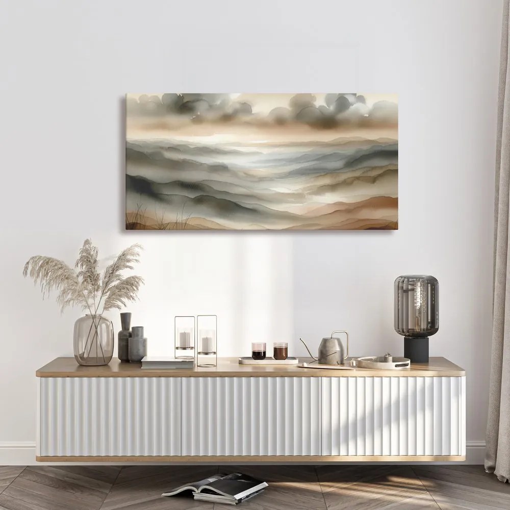 Quadro su tela – Colline soffuse nella nebbia