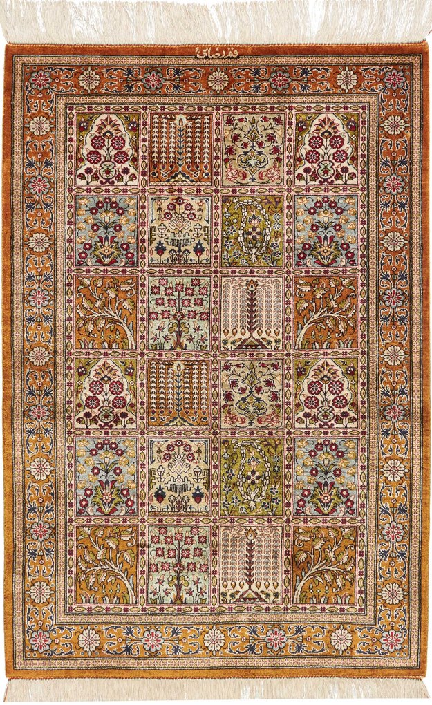 Ghom Tappeto 60 x 90 (Iran) Annodato A Mano