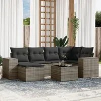 Set Divani da Giardino 7 pz con Cuscini Grigio in Polyrattancod mxl 89222