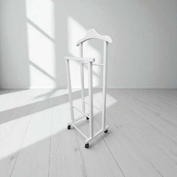 Indossatore appendiabiti da camera in legno LACCATO BIANCO