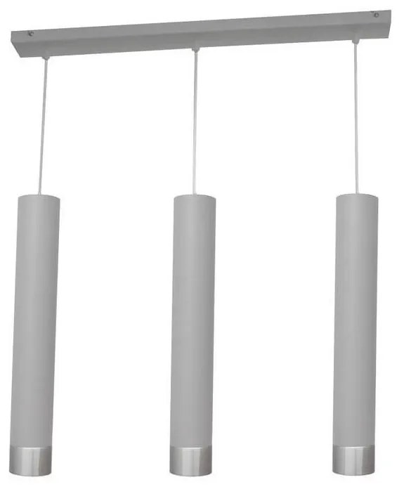 Lampadario LED a cavo TUBA 3xGU10/4,8W/230V grigio/cromo lucido