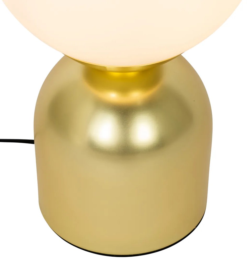 Lampada da tavolo Pallon Trend oro con vetro opalino
