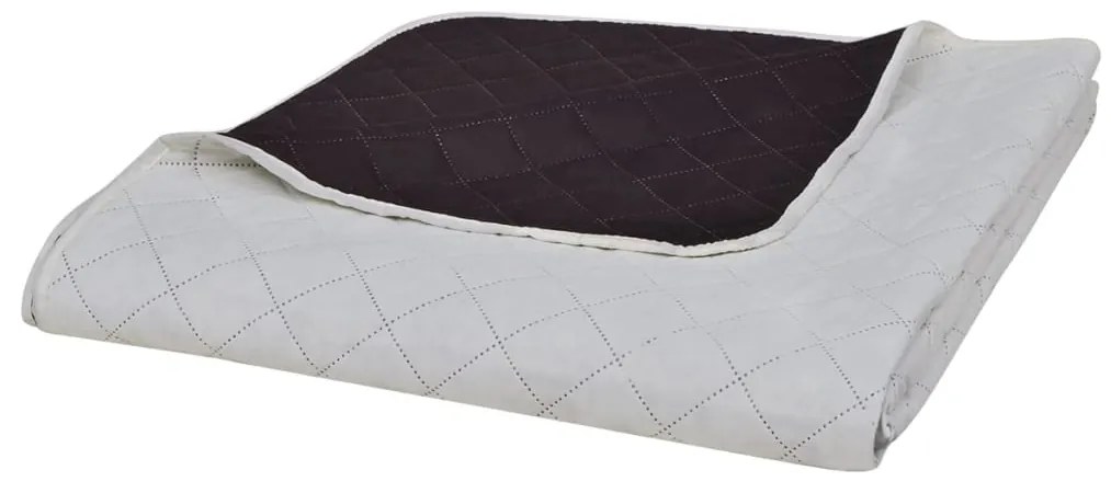 Copriletto Reversibile Beige/marrone 220 X 240 Cm /