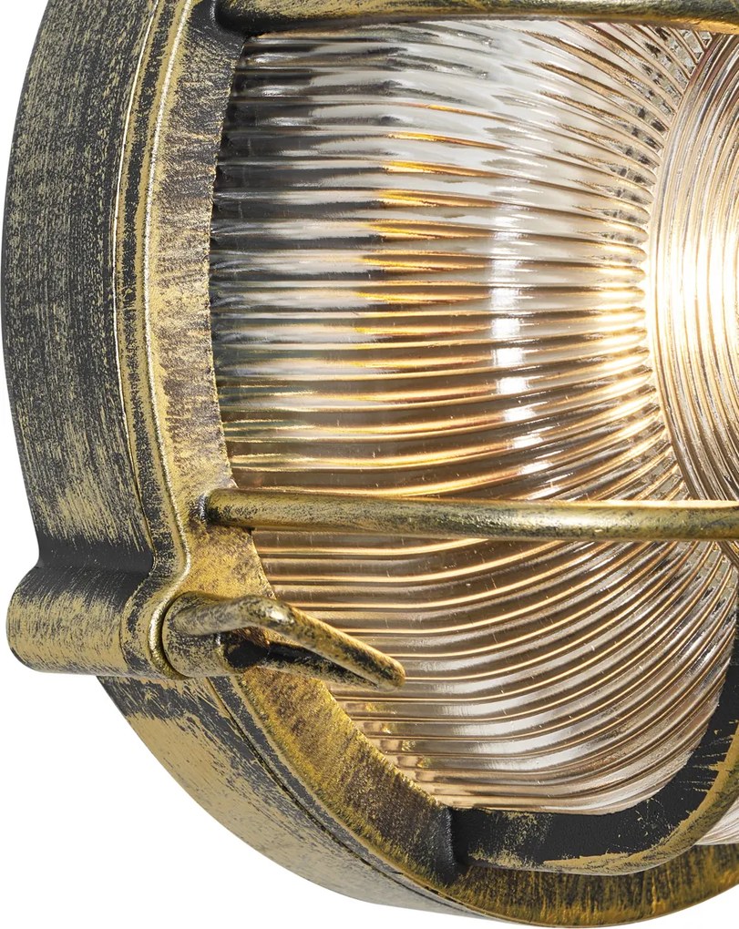 Lampada da parete e da soffitto per esterni oro antico rotonda IP44 - Noutica