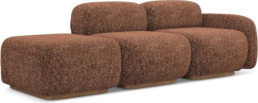 Chaise lounge componibile arancione/marrone (con penisola a destra) Ailani – Makamii