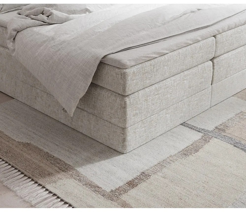 Letto boxspring beige con contenitore/senza testiera 180x200 cm Juniper – Maison de Rêve