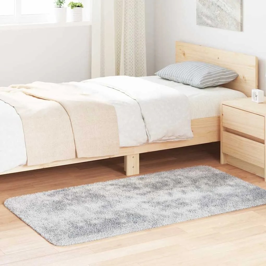 Tappeto Shaggy A Pelo Lungo Navarra Grigio Chiaro 80x150 Cm /