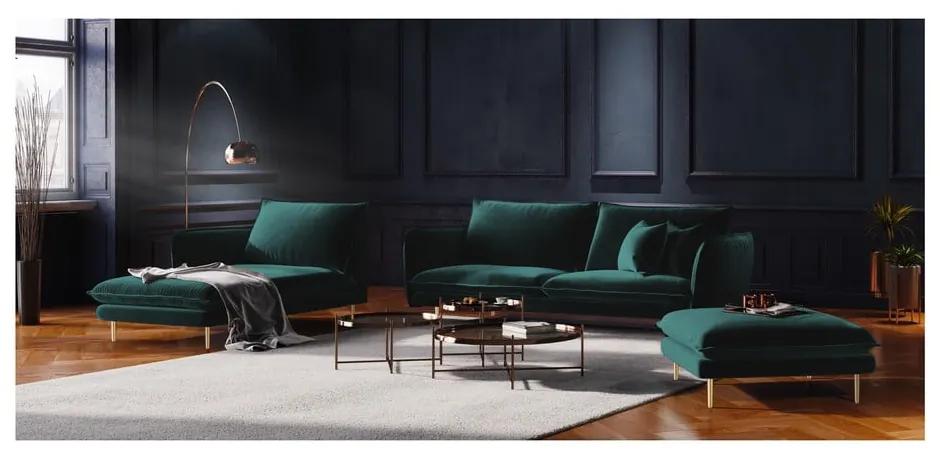 Divano in velluto verde petrolio, 160 cm Florence - Cosmopolitan Design