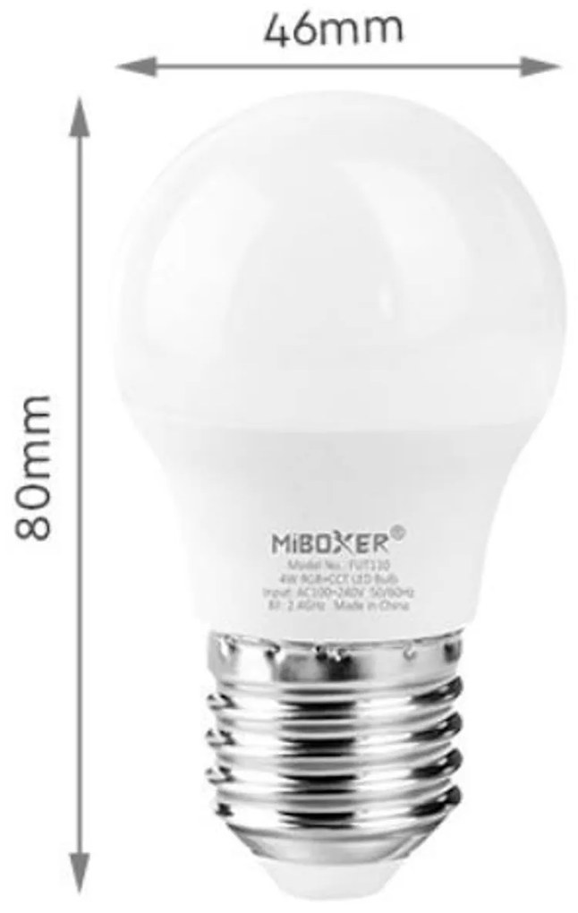 Lampadina LED E27 G45 4W RGB+CCT Dimmerabile Mi-boxer Compatta Colore RGB+CCT