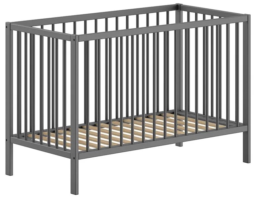 Lettino in legno di pino antracite 60x120 cm DINO - Vipack