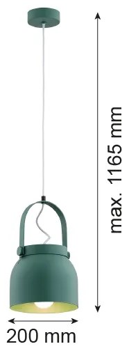 Argon 8283 - Lampadario a sospensione con filo LOGAN 1xE27/15W/230V diametro 20 cm verde