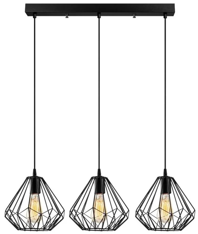 Lampadario su filo DIAMOND 3xE27/100W/230V