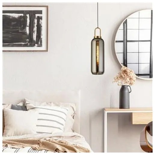 Searchlight 46641-1SM - Lampadario a sospensione con filo PIPETTE 1xE27/60W/230V lesklá