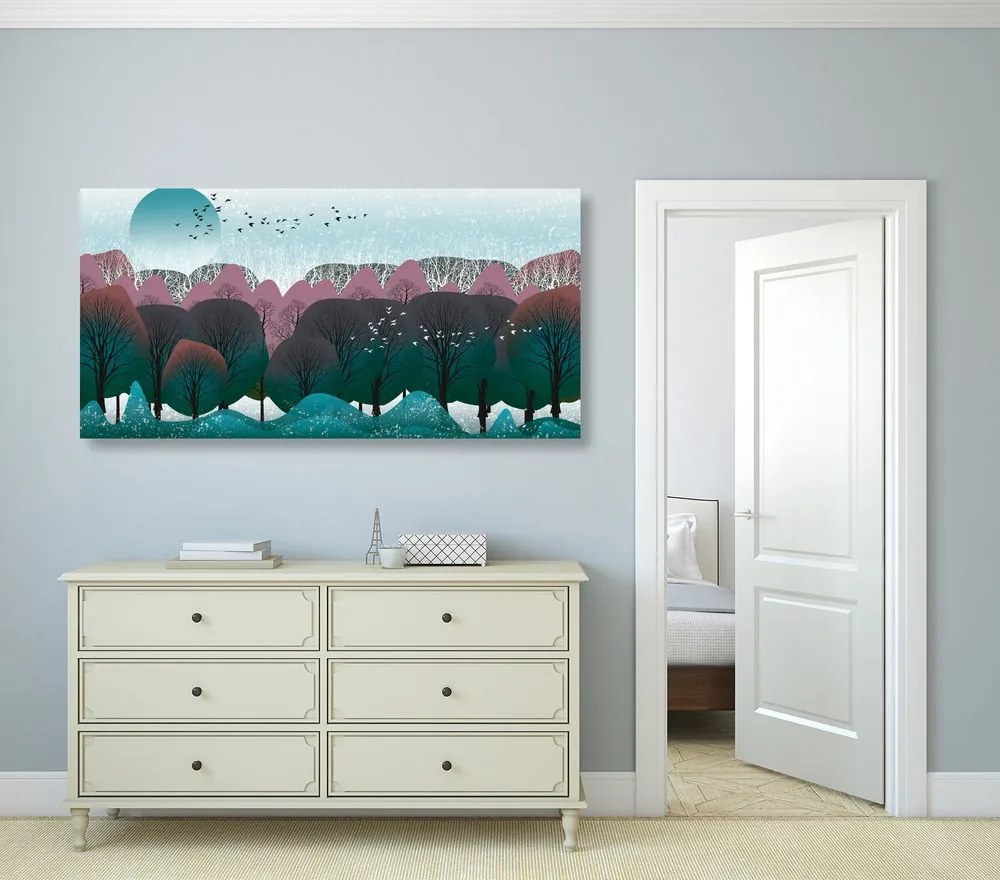 Quadro su tela – Design moderno della giungla