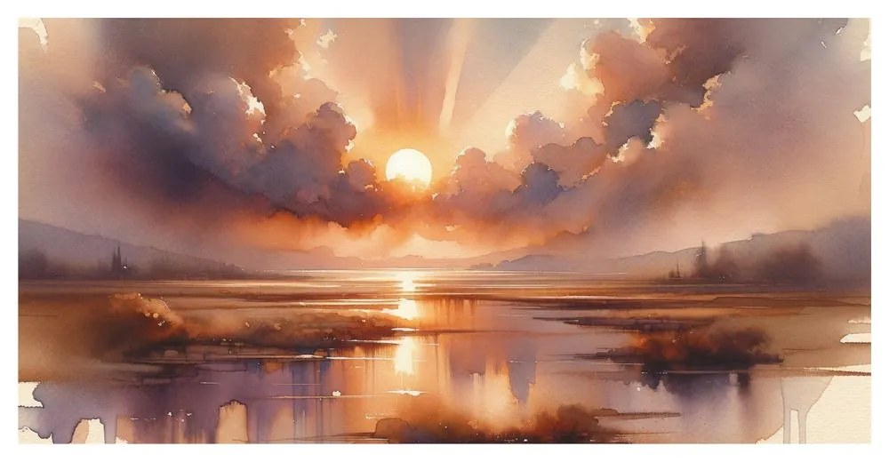 Quadro su tela – Sole sopra superficie tranquilla