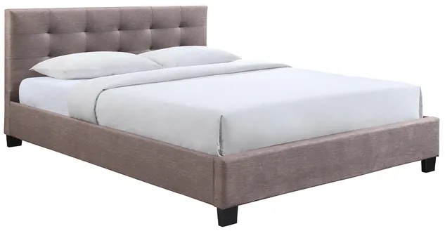 Letto 160 x 200 imbottito tessuto cammello MARQUISE