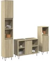 Set Mobili da Bagno 3 pz Rovere Sonoma in Legno Multistrato 3307680