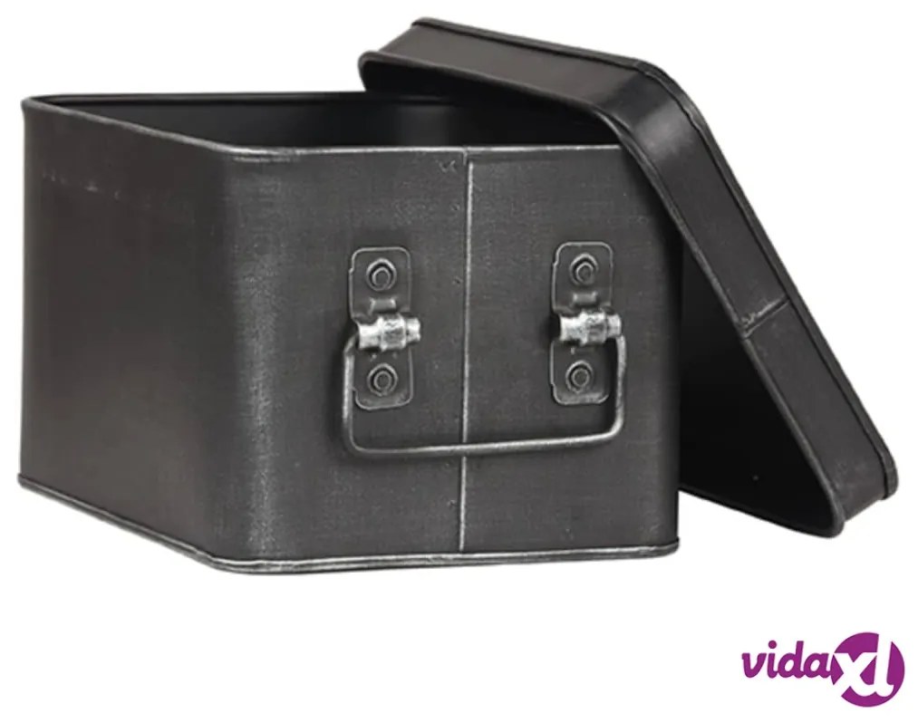 LABEL51 Contenitore Media 22x17x13 cm M Nero Anticato