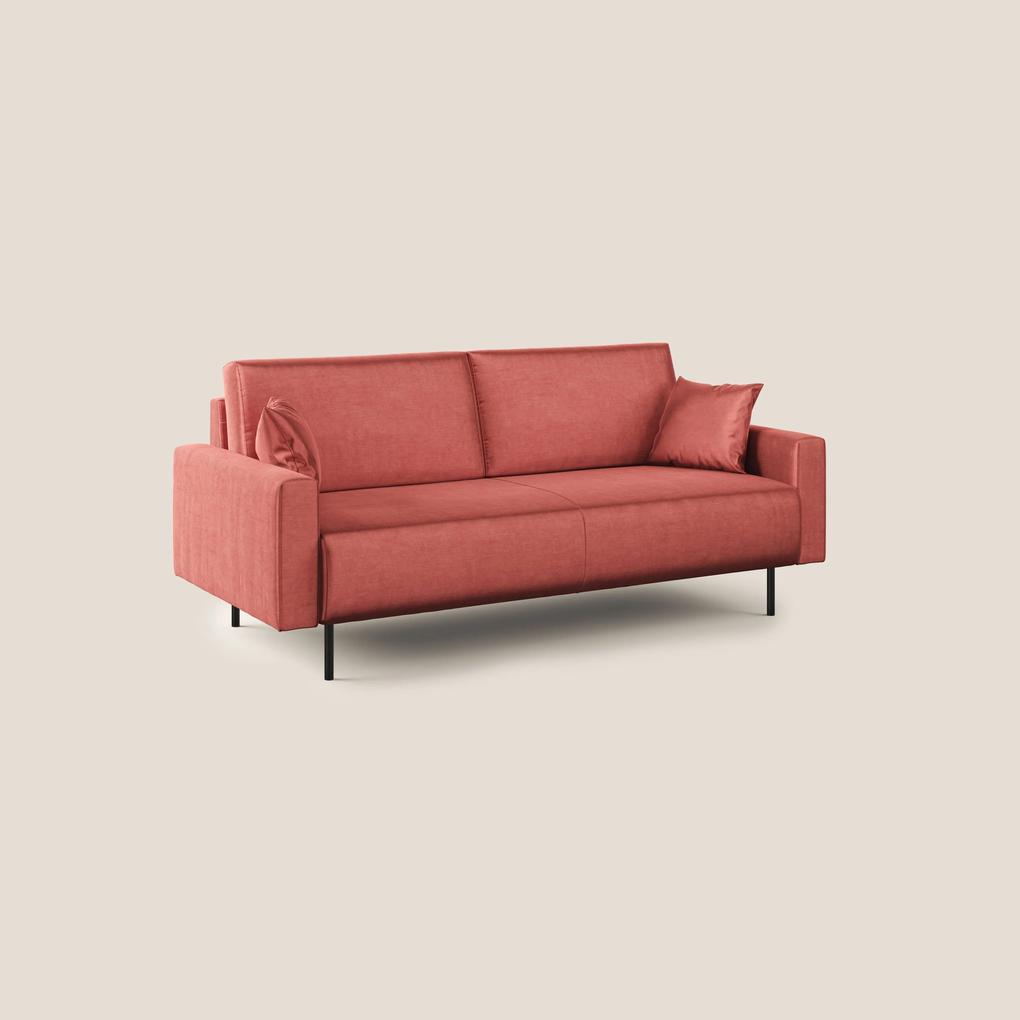 Arthur divano moderno in velluto morbido impermeabile T01 salmone 170 cm