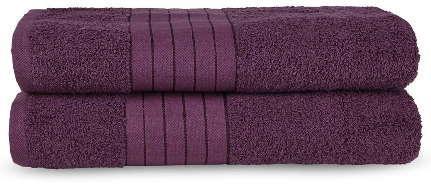 Set di 2 asciugamani in spugna di cotone bordeaux 70x140 cm - Good Morning