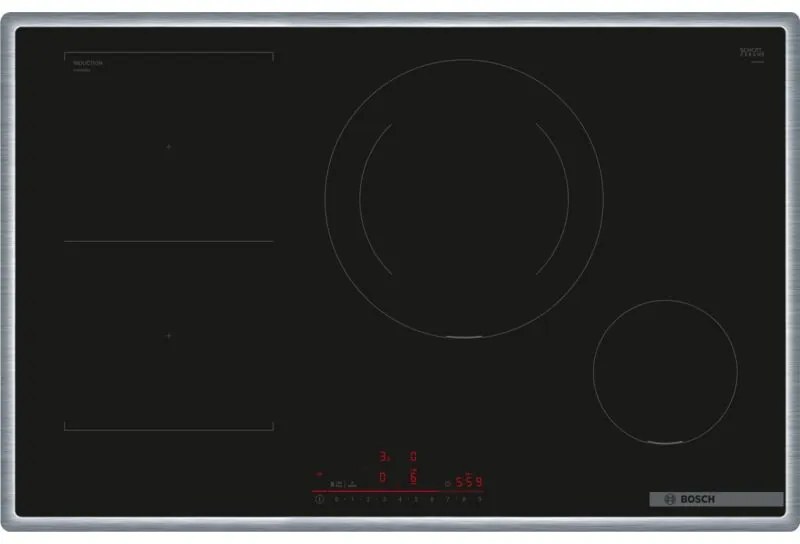 Bosch - Serie 6 PVS845HB1E piano cottura Nero Da incasso 80 cm Piano cottura a induzione 4 Fornello(i)