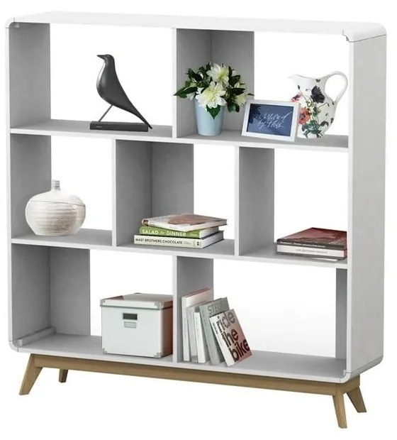 Libreria bianca 122x126 cm Caitlin - Støraa