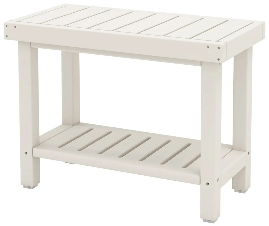 Costway Sgabello da bagno per anziani disabili uso interno ed esterno, Panca da doccia a 2 livelli impermeabile 2 Colori