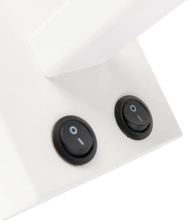 Applique da parete moderna bianca con paralume nero - Brescia