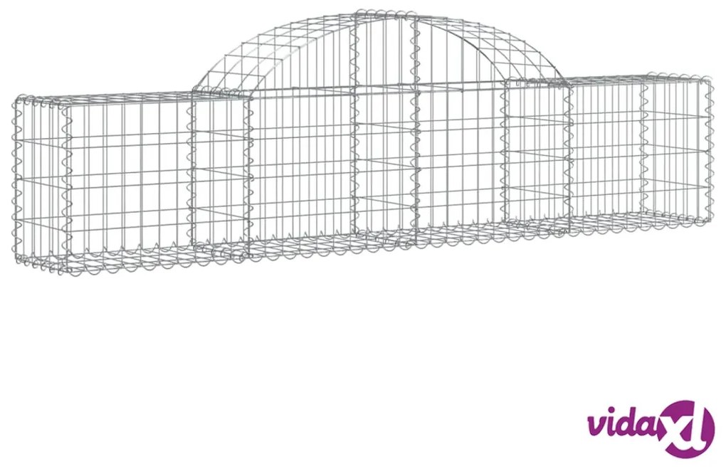 vidaXL Cesti Gabbioni ad Arco 4 pz 200x30x40/60 cm Ferro Zincato
