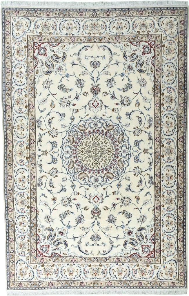 Nain Tappeto 200x310 Beige (Iran) Annodato A Mano