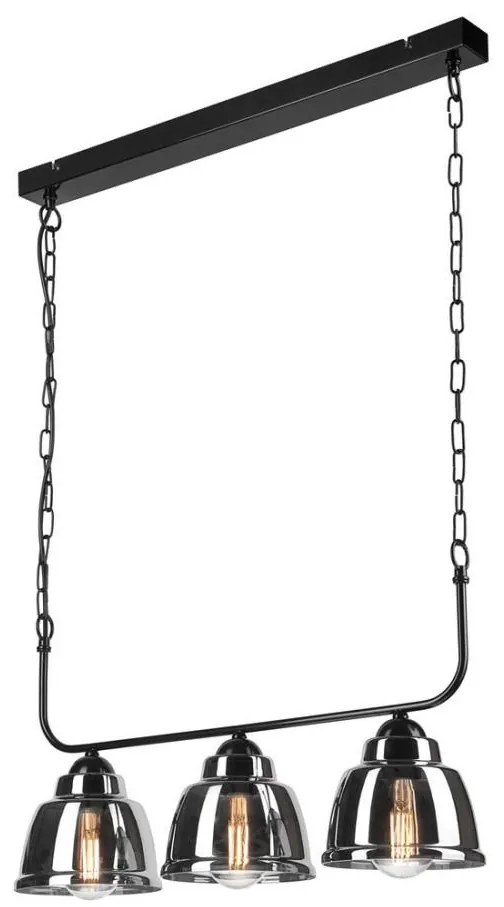 Lampadario a sospensione con catena MARIO 3xE27/60W/230V cromo