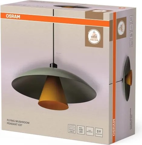Osram - Lampadario a sospensione su cavo DECOR FLYING MUSHROOM 1xE27/25W/230V Ø 50 cm verde