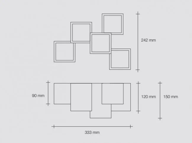 Heraea soffitto 5 luci