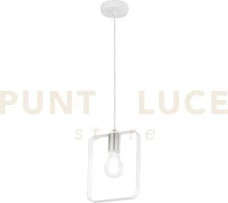 Lampadario a sospensione smith bianca e nickel 1 luce attacco e27 1...