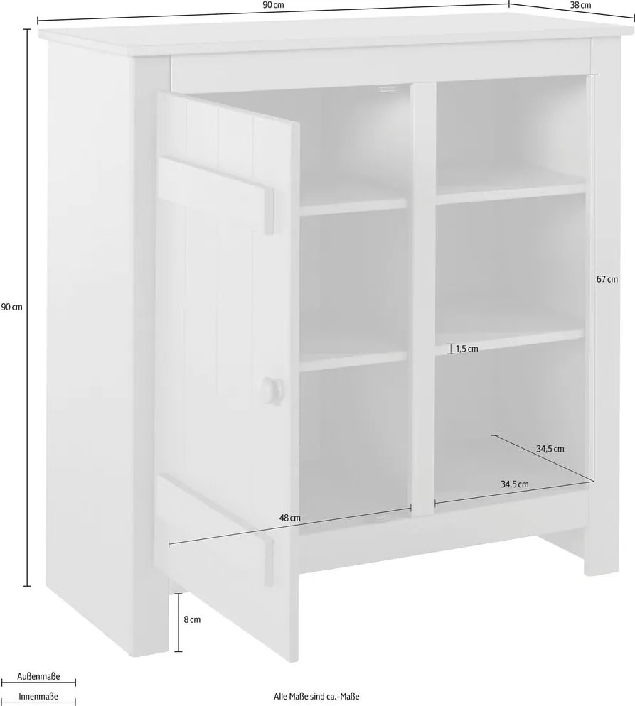 Madia in legno di pino di colore naturale 90x90 cm Bertram - Støraa