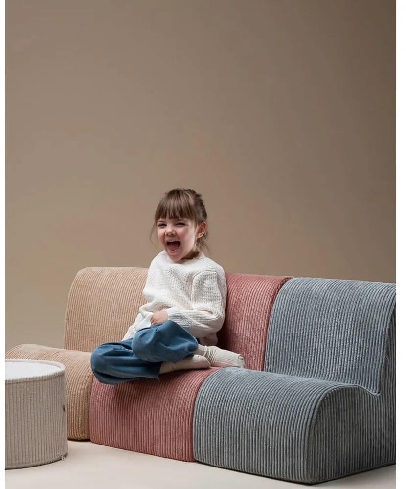 Poltrona per bambini rosa con rivestimento in velluto a coste Cloud – Wigiwama