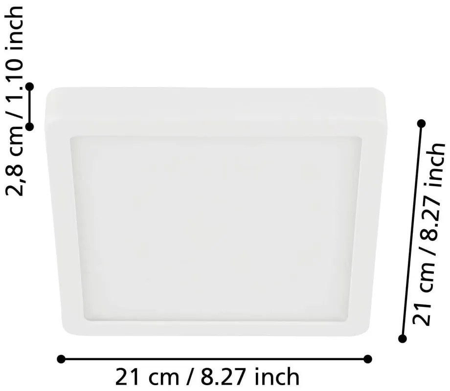 Plafoniera LED bianca 21x21 cm FUEVA 5 – EGLO