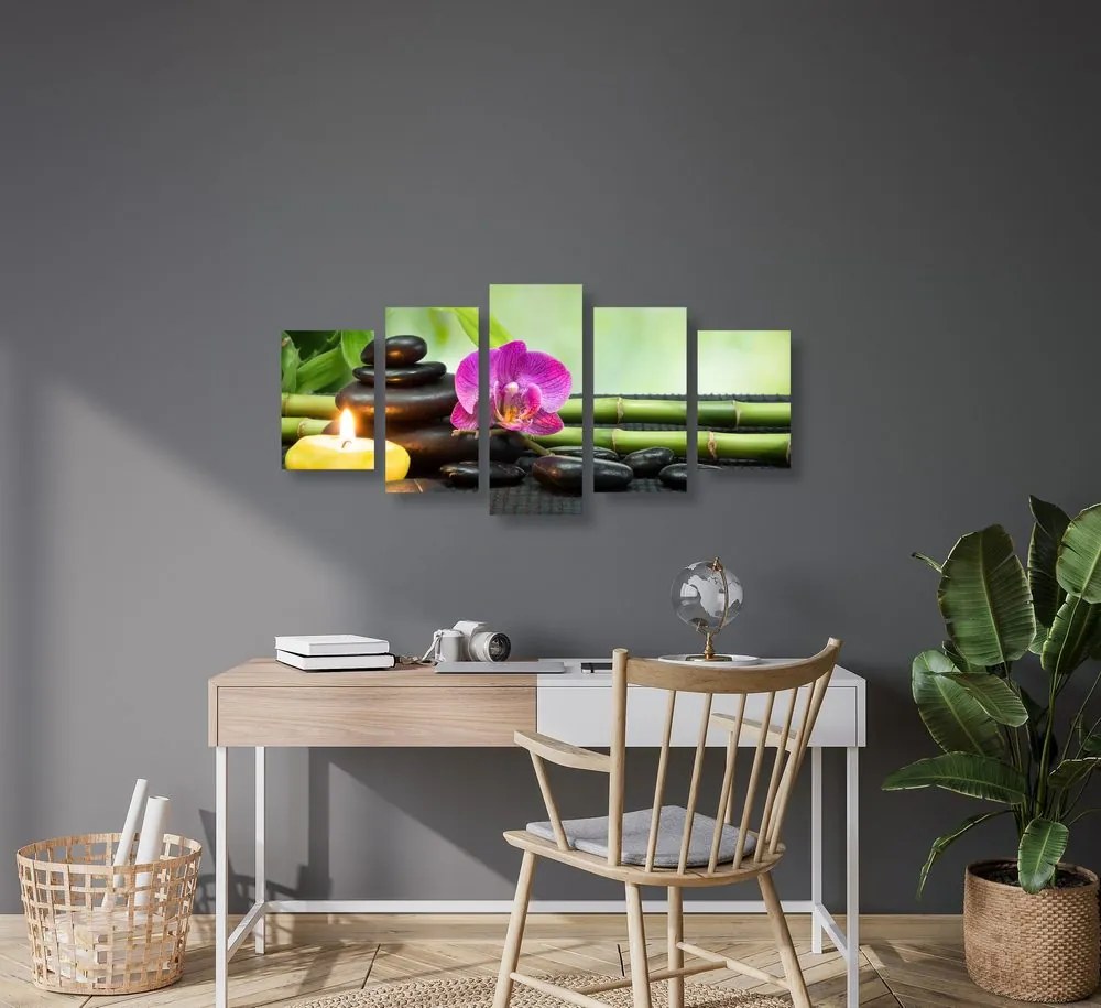Quadri 5 pezzi – Natura morta Feng Shui