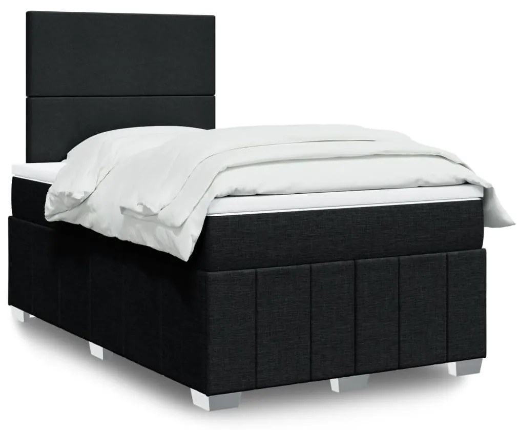 Giroletto A Molle Con Materasso Nero 120x200 Cm İn Tessuto /