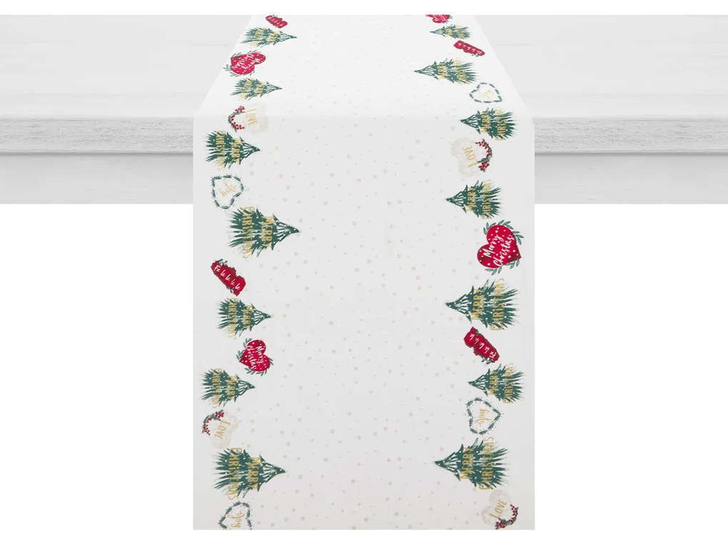 Runner natalizio 40x140 cm cotone cuori