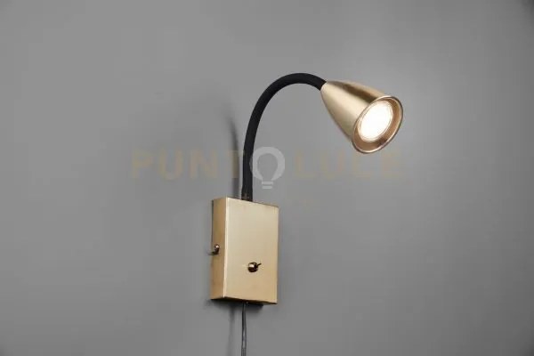 Wanda applique flessibile con interruttore metallo acciaio e nero h...