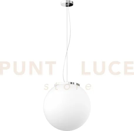 Mars sospensione montatura cromo vetro bianco d.30 cm 1 luce attacc...
