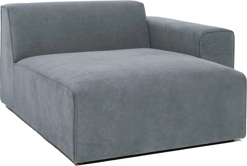 Divano componibile grigio (con penisola a destra) con rivestimento in velluto a coste Sting – Scandic