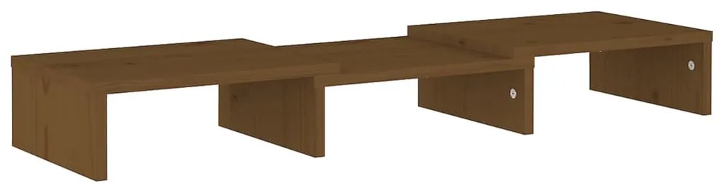 Supporto per monitor miele 60x24x10,5 cm legno massello di pino