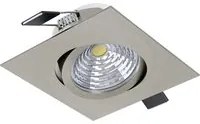 Faretto Ad Incasso Moderno Saliceto Alluminio Nichel Satinato Led 6W 2700K