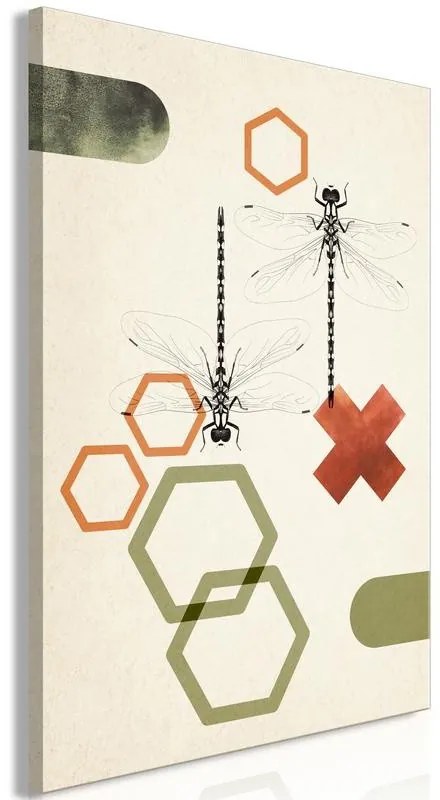 Quadro  Dragonflies and Geometry (1 Part) Vertical  Larghezza x Altezza Home decor 40x60