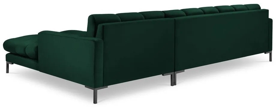 Divano angolare in velluto verde scuro, angolo destro Bali - Cosmopolitan Design